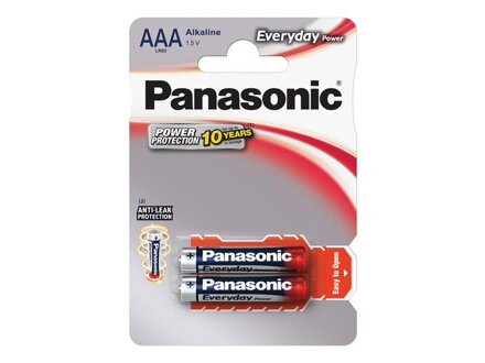 Baterie AAA(LR03) alkalická PANASONIC Everyday Power 2BP