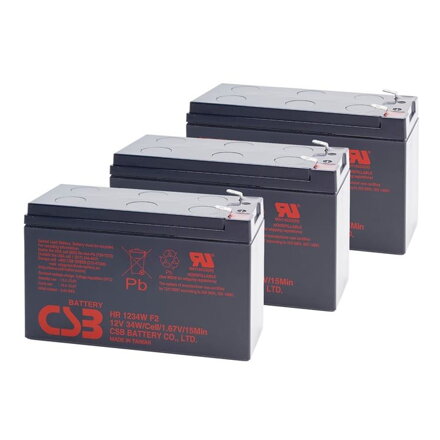 CSB HR 1234W F2, 12V, 34W, Sada batérií, 3ks