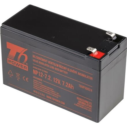 T6 POWER Akumulátor pre UPS, NP12-7.2, 12V, 7,2Ah