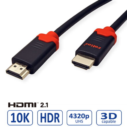 ROLINE Kábel HDMI 2.1 M/M 1m, 10K Ultra High