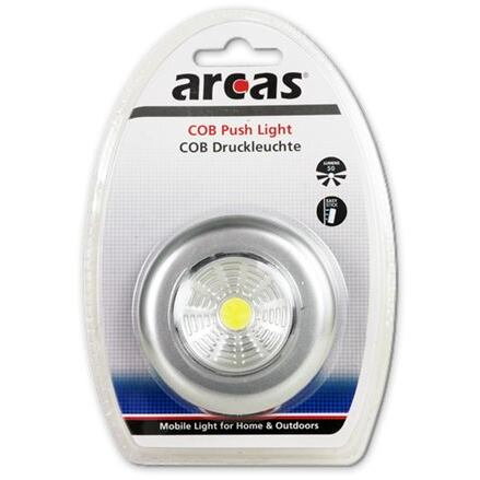 ARCAS LED COB, Svietiace tlačidlo, strieborné
