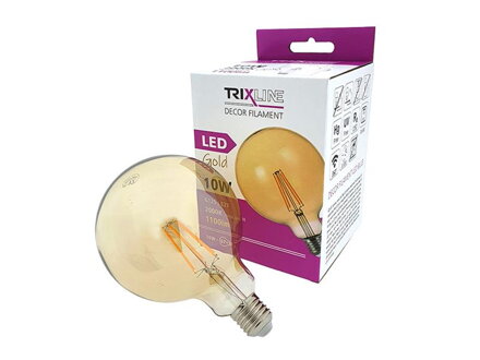 Žiarovka Filament LED E27 10W biela teplá TRIXLINE G125 Gold