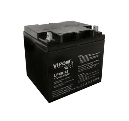 Baterie olověná  12V/40Ah  VIPOW bezúdržbový akumulátor