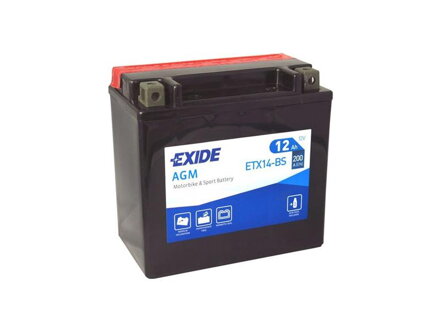 Batéria motocyklová 12V/12Ah EXIDE ETX14-BS