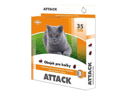 Obojok pre mačky STACHEMA ATTACK antiparazitné 35 cm