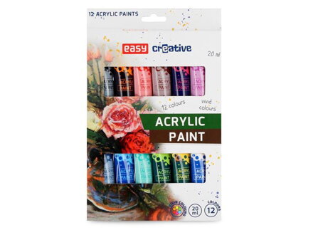 Akrylové farby EASY CREATIVE 12 farieb 20ml