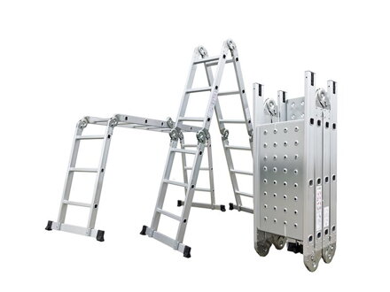 Rebríky hliníkové multifunkčné G21 GA-SZ-4x3-3,7M + podlaha