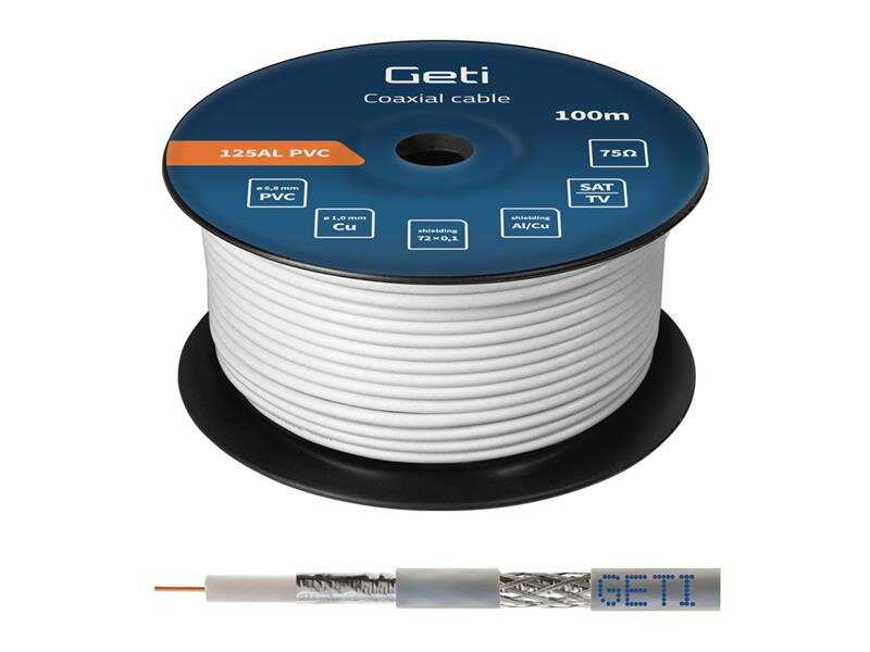 Koaxiálny kábel Geti 125AL PVC (100m cievka)