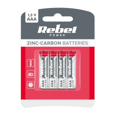 Batéria AAA (R03) Zn-Cl REBEL 4ks / blistr BAT0080B
