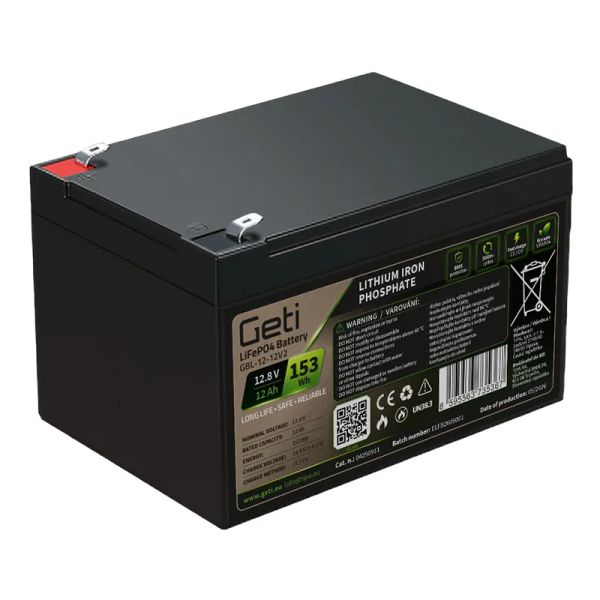 Batéria LiFePO4 12,8 V 12 Ah GETI GBL-12-12