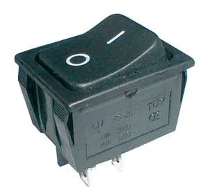 Prepínač kolískový 2-pol./4-pin ON-OFF 250 V/15 A čierny
