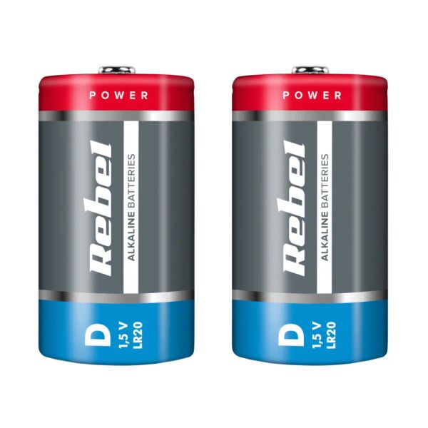 Batéria D (R20) alkalická REBEL Alkaline 2ks / shrink BAT0064