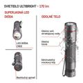 CREE LED kovové svietidlo Ultibright 60, 170lm, 1xAA