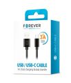 Dátový kábel Forever USB – USB-C, 1 m, 3 A, čierny