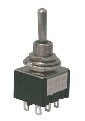 Prepínač páčkový    3pol./6pin (ON)-OFF-(ON)
