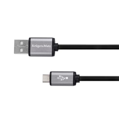 Kábel KRUGER & MATZ KM1234 Basic USB/micro USB 0,2m Black
