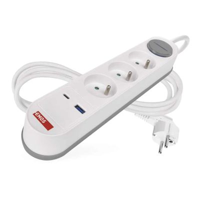 Predlžovací prívod 3 zásuvky 2m EMOS P1312FC USB s vypínačom