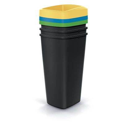 Kôš odpadkový COMPACTA Q DROP SET čierny 3x25l