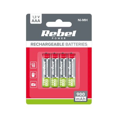 Nabíjacie batérie AAA (R03) 1,2V/900mAh REBEL 4ks / blister BAT2013