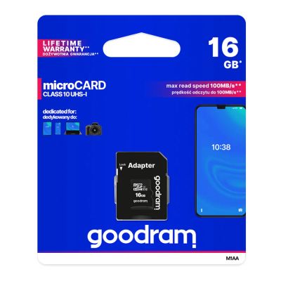 Karta pamäťová GOODRAM microSD 16GB s adaptérom