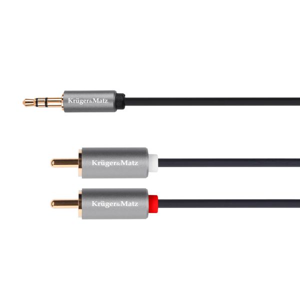 Kábel Jack 3.5mm stereo/2x Cinch 1,8m KRUGER & MATZ KM1214 Basic