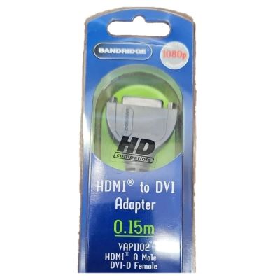 Adaptér HDMI – DVI-D Bandridge VAP1102, 0,15 m (HDMI A samec / DVI-D samica)