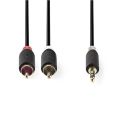 Kábel Jack 3,5mm stereo/2x Cinch 10m NEDIS CABW22200AT100