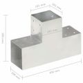 vidaXL Trámové spojky 4 ks v tvare T 101x101 mm pozinkovaný kov
