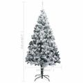 vidaXL Umelý vianočný stromček, zasnežený, zelený 210 cm, PVC