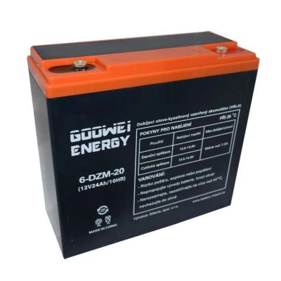 Trakčný olovený akumulátor 12V 24Ah GOOWEI ENERGY 6-DZM-20 Pb