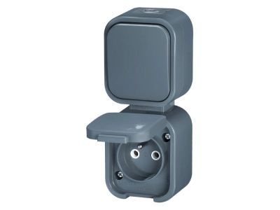 Jedna zásuvka + vypínač ABEX GWN-B2/P sivá
