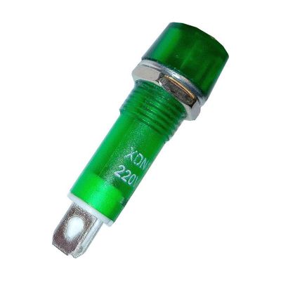 Kontrolka guľatá 230V s tlejivkou, zelená do otvoru 10mm XDN1