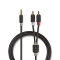 Kábel Jack 3,5mm stereo/2x Cinch 1m NEDIS CABW22200AT10