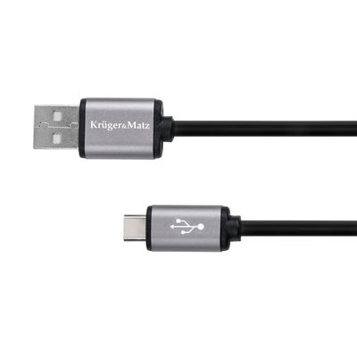 Kábel KRUGER & MATZ KM1239 Basic USB/USB-C 1m Black