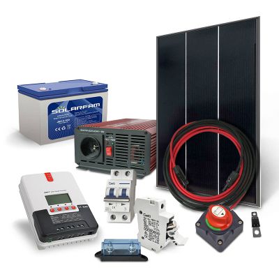 SOLARFAM 180Wp solárny ostrovný set, 12V, batéria 100Ah, menič 230VAC 600W