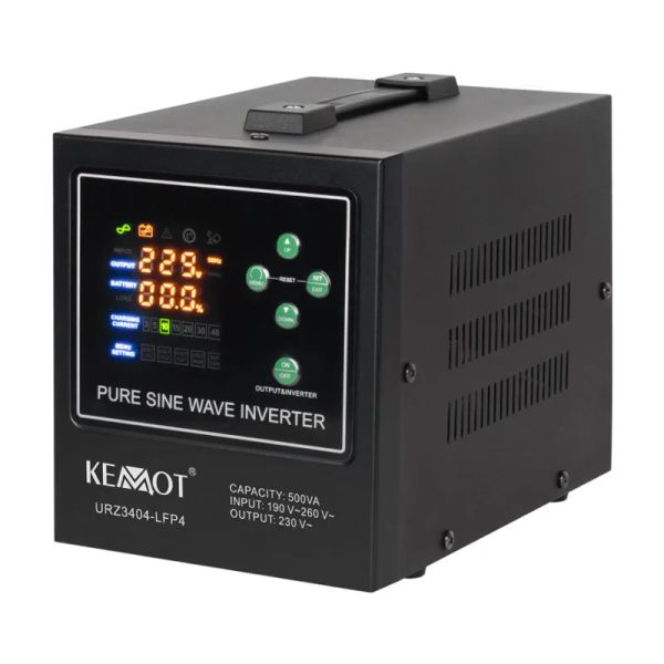 Zdroj záložný KEMOT PROsinus-500-LFP4 12V 230V 500VA 300W Black