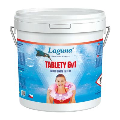 Multifunkčné tablety pre chlórovú dezinfekciu bazénovej vody LAGUNA 6v1 3,2kg
