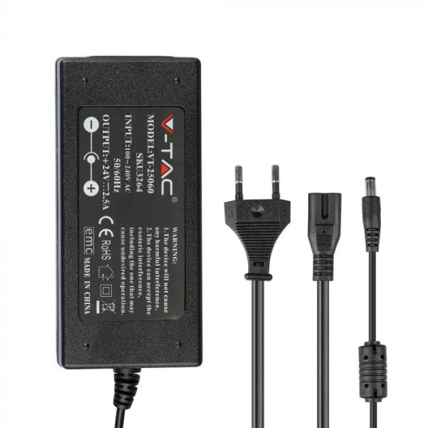 Adaptér napájací 24V 2500mA V-TAC VT-25060