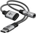 Adaptér GOOBAY 74524 2xUSB-C/JACK 3,5mm (pre počúvanie hudby)