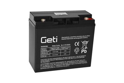 Batérie olovená 12V 20Ah GETI pre elektromotory