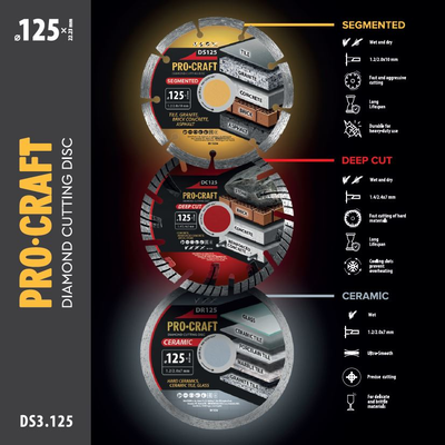 Sada diamantových kotúčov PROCRAFT DS3.125 3ks