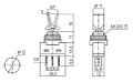 Prepínač páčkový 2pol./3pin ON-OFF 12 V DC prosv. zelený