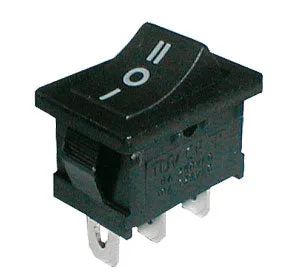 Prepínač kolískový 3pol./3pin ON-OFF-ON 250V/6A čierny