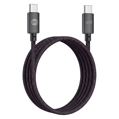 Kábel Forever Vibe USB-C - USB-C 1,0 m 60W tmavosivý