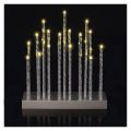 LED svietnik strieborný, 28,5 cm, 3x AA, vnútorný, teplá biela, časovač