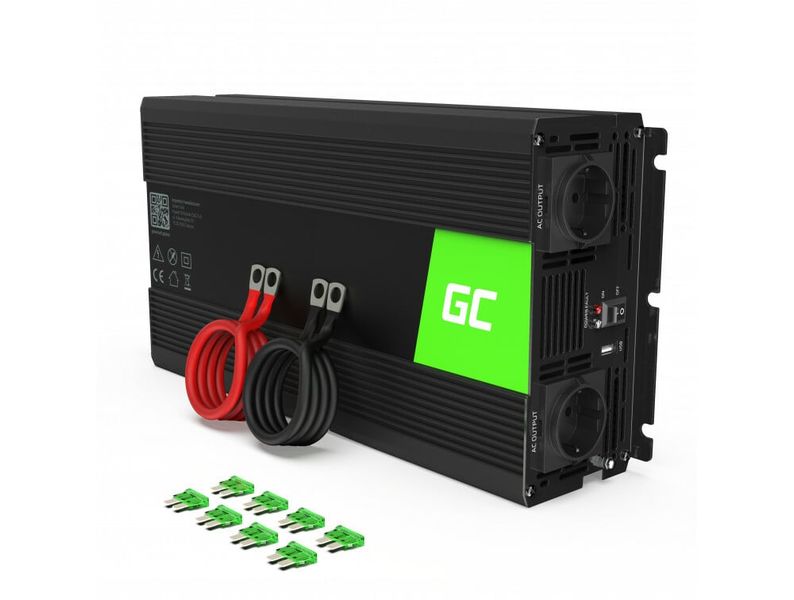 Green Cell INV24 automobilový menič napätia 24V to 230V, 1500W