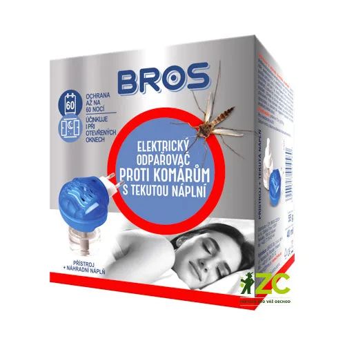 Odpudzovač komárov BROS s tekutou náplňou 40ml (60 nocí)