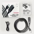 AXAGON ADR-310, USB 3.2 Gen 1 A-M -> A-F aktivný predlžovací / repeater kábel, 10m Kábel, predlžovací, aktivný, USB 3.2 Gen1, zástrčka A, zásuvka A, 10m, čierny