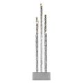 LED svietnik strieborný, 28,5 cm, 3x AA, vnútorný, teplá biela, časovač