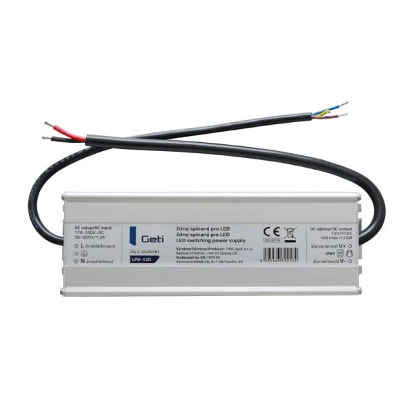 Zdroj spínaný pre LED 12V/120W GETI LPV-120